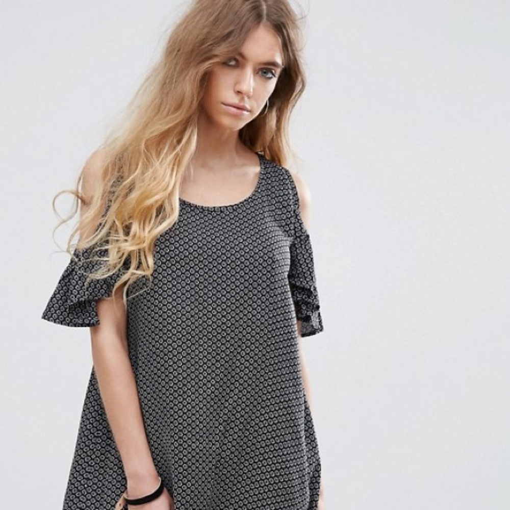 Rock & Religion Printed Cold Shoulder Dress